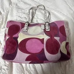 【COACH 】トートバッグ ピンク系パッチワーク　希少