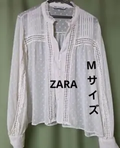 ZARA ホワイト 長袖シャツ レース