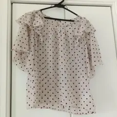 earth music&ecology ドット柄フリルブラウス F