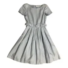 FOXEY フォクシー　リボン付半袖ワンピース　38 麻