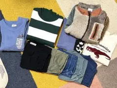 【叩き売り価格】未使用含むまとめ売り子供服9点 トップス パンツ詰め合わせ