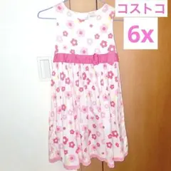 《コストコ》　花柄　夏用　ピンク　ワンピース　ノースリーブ　《古着》