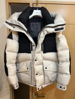 MONCLER モンクレールダウンジャケット アイボリー/ブラック0表記　M〜L