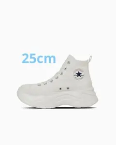Converse 厚底ホワイトハイカットスニーカー
