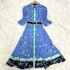 美品　diagram ダイアグラム　フラワーパターンワンピース　Aライン　花柄