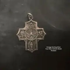 希少　ヴィンテージ　シルバー　925 アンティーク　ロザリオ　メダイ　アメリカ