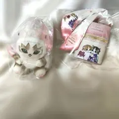 mofusand　パステルサメにゃんマスコット&スカーフチャーム付きポーチ