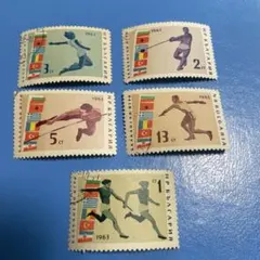 79465セール現品限　外国切手　ブルガリア発行札幌オリンピック6種揃 1972年 札幌オリンピック記念切手 ブルガリア発行 6種セット 使用済み