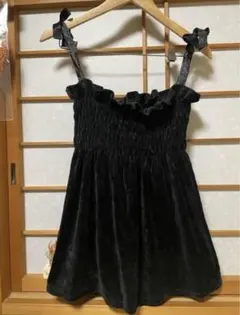 &byP&D ベルベット ベロア　フレアーキャミソール　チュニック サテンリボン