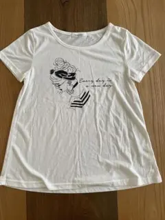 【値下げしました】tutu anna ホワイト Tシャツ M〜Lのサムネイル