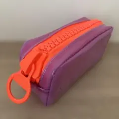 クリア ポーチ 筆箱 紫 蛍光