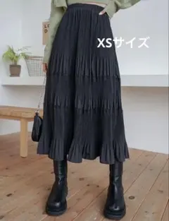 シーイン　dazy プリーツロングスカート　ブラック　xsのサムネイル