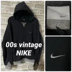 ビンテージ 00s NIKE メンズXL パーカー　スウォッシュ　ナイキ　刺繍