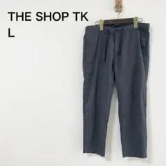 THE SHOP TK ストレートパンツ グレー L ウエストゴム 紐付き