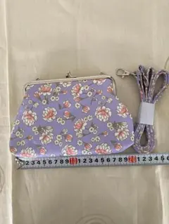 花柄がま口 2WAYミニショルダー薄紫色