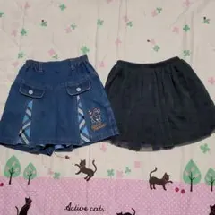 裏地付きスカート&デニムキュロット１２０cm