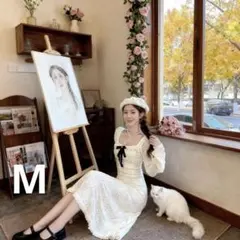 春にぴったり花柄レースロングワンピース\デートや女子会におすすめ\