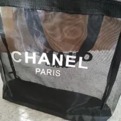CHANEL メッシュトートバッグ ブラックノベルティー