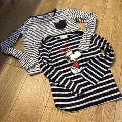 Lee チャオパニック スヌーピー ストライプ 長袖カットソー 130