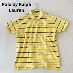 90s ポロバイラルフローレン ポロシャツ ポニーロゴ刺繍 イエロー サイズXL