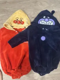 フリースロンパース アンパンマン バイキンマン80-90cm