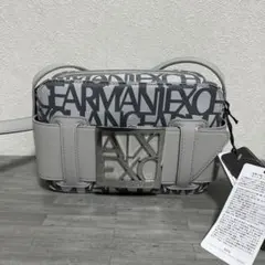 ARMANI EXCHANGE BOXロゴバックル　ミニショルダーバッグ　グレー