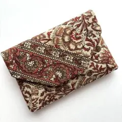 数寄屋袋　インド更紗　更紗模様　ブロックプリント　木版
