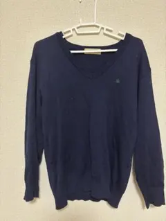 ネイビー Vネックセーター