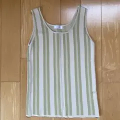 LOWRYS FARM ノースリーブ ニット ストライプ トップス