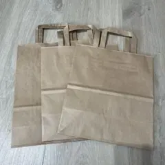 クラフト紙製無地紙袋 3枚セット