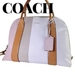 COACH サッチェル ショルダー ハンド バッグ ピンクベージュ