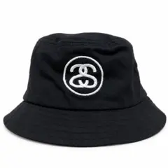 【人気】STUSSY SSリンク バケットハット シャネルロゴ 黒 S/Mのサムネイル