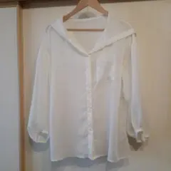 earthmusic&エコロジー　薄い長袖ブラウスパーカーフリーサイズ