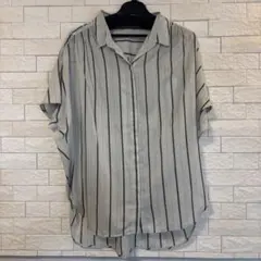 COMME CAストライプ柄 半袖シャツ ブラウス Mのサムネイル