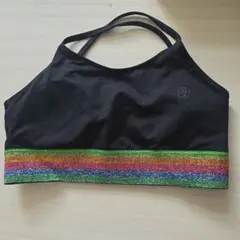 ❤ZUMBA ❤スポーツブラ❤ ブラック❤ レインボーラメバンド❤のサムネイル