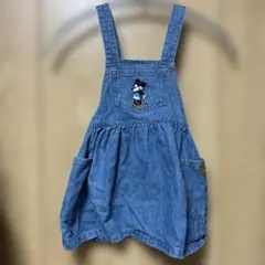 値下げ！ミニー刺繍 デニムジャンバースカート80〜90㎝