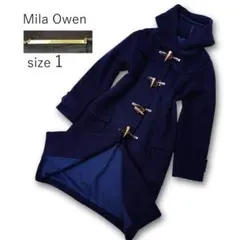 美品 ミラオーウェン ウール ダッフルコート ネイビー 1 ロング 2015AW