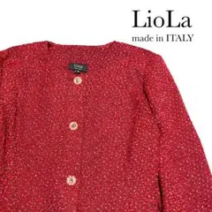 美品　リオラ　ノーカラージャケット　ツイードジャケット　イタリア製