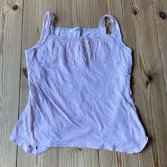 薄いピンク レース装飾 キャミソール