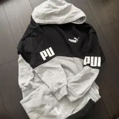 PUMA パーカー ブラック/グレー　130サイズ