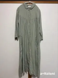a+Kolonコロニーリネン 長袖 シャツワンピース