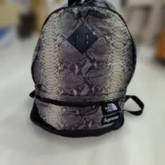 ノースフェイス × シュプリーム パイソン柄 ナイロン リュック