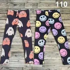 未使用 H&M マーキーズ レギンス 2枚 90 ネコ スマイル カラフル