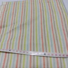 カラフルなストライプ　ダブルガーゼ　生地　はぎれ A