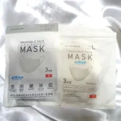 未開封 ユニクロ エアリズム マスク ふつう Lサイズ ホワイト ライトグレー