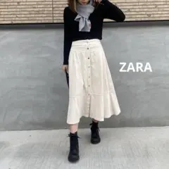 ZARA フロントボタンコーデュロイスカート サイズXS