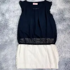 Ray beams ノースリーブワンピース　ネイビー　薄手　レディース