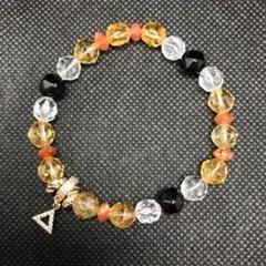 シトリン×モリオンデザインブレスレット