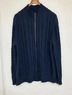 00s L.L.Bean フルジップ ケーブルニット XL