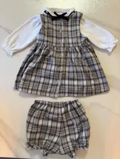 ベビー　キッズ　チェック柄ワンピースセット　フォーマル　セレモニー　80cm